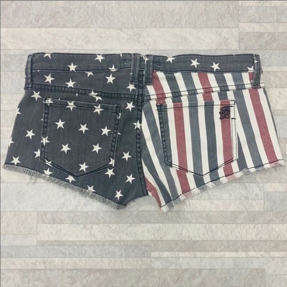 NWT $148 Frankie B. Stars & Stripes Raw Hem Shorts - Picture 6 of 13